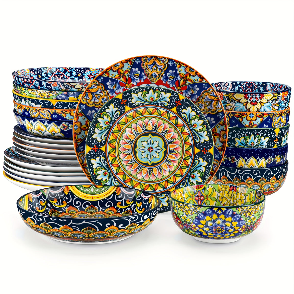 Set di stoviglie, Mixcolor 24 Pezzi per cucina e zona pranzo – vista dettagliata 10