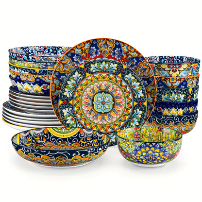 Set di stoviglie, Mixcolor 24 Pezzi per cucina e zona pranzo – vista dettagliata 10