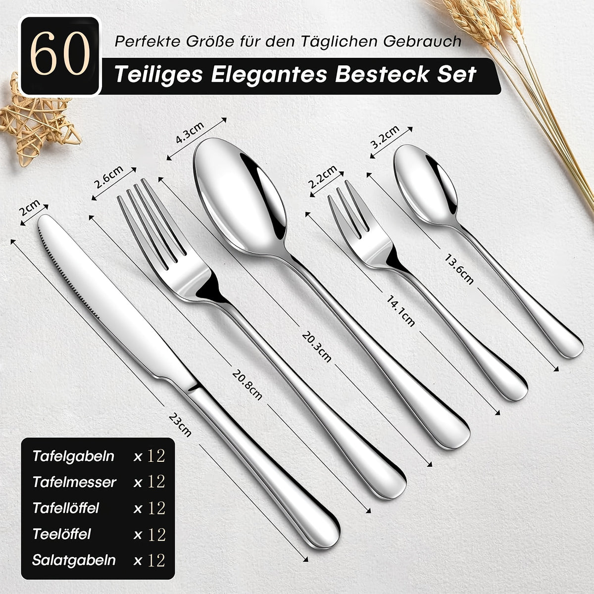 Set di stoviglie per zona pranzo – vista dettagliata 4