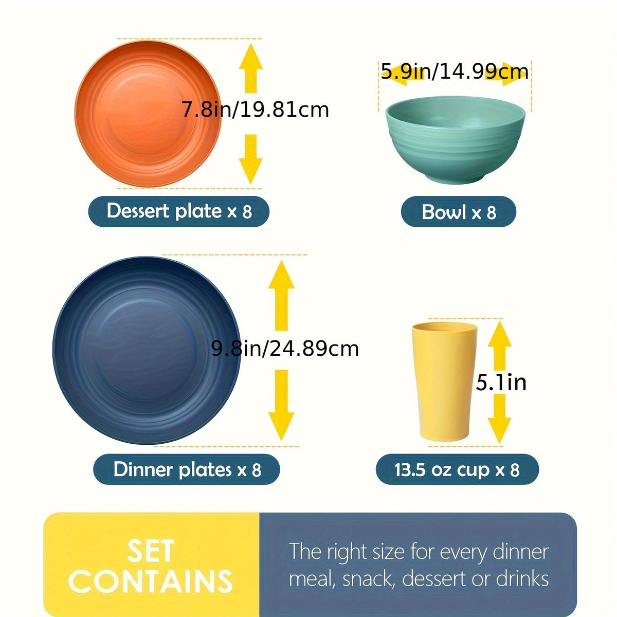Set di stoviglie, Servizio per 8 Persone per cucina e zona pranzo – vista dettagliata 7