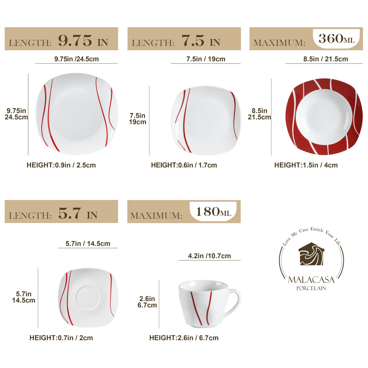 Set di stoviglie, Set da tavola da 18 pezzi per cucina e zona pranzo – vista dettagliata 3