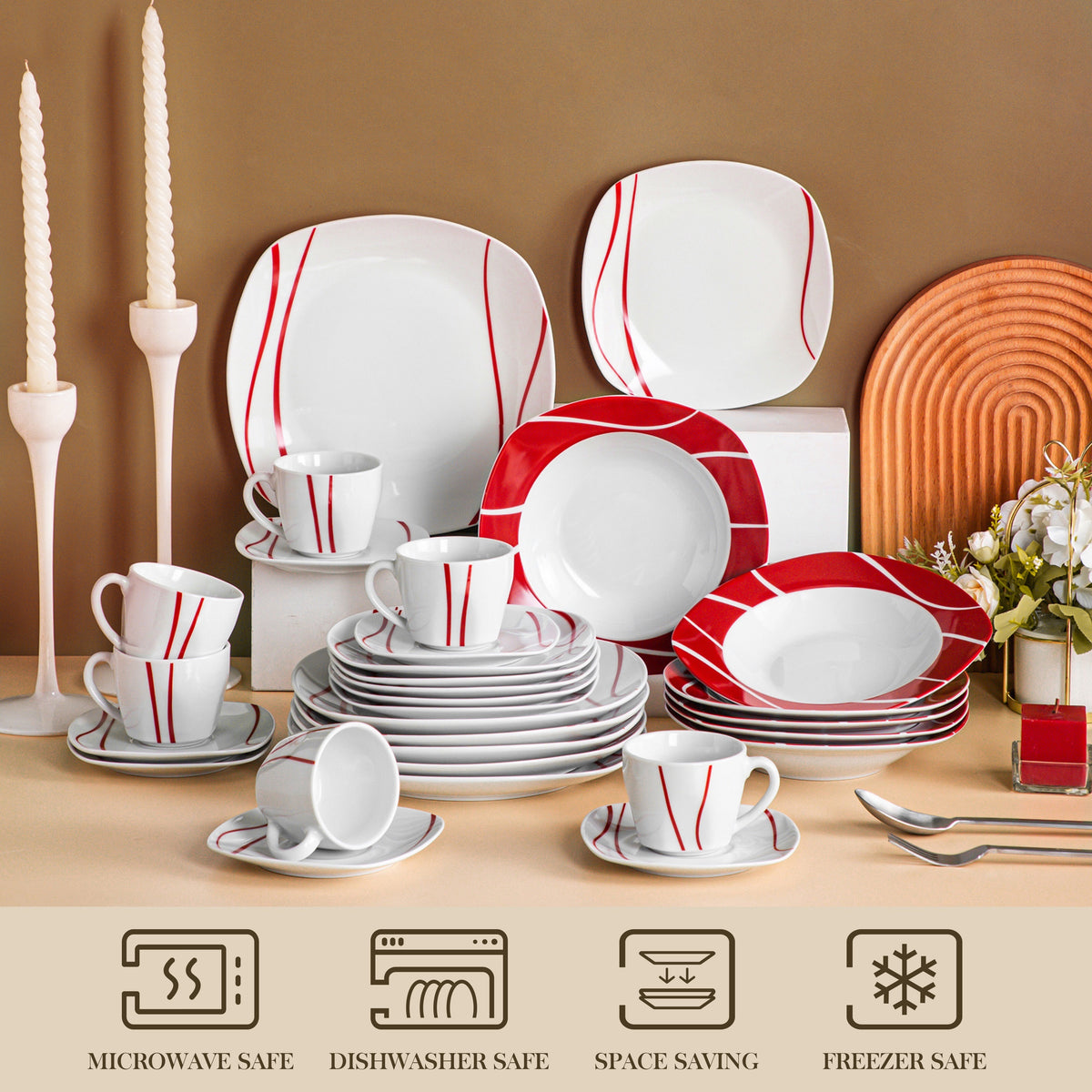 Set di stoviglie, Set da tavola da 18 pezzi per cucina e zona pranzo – vista dettagliata 4