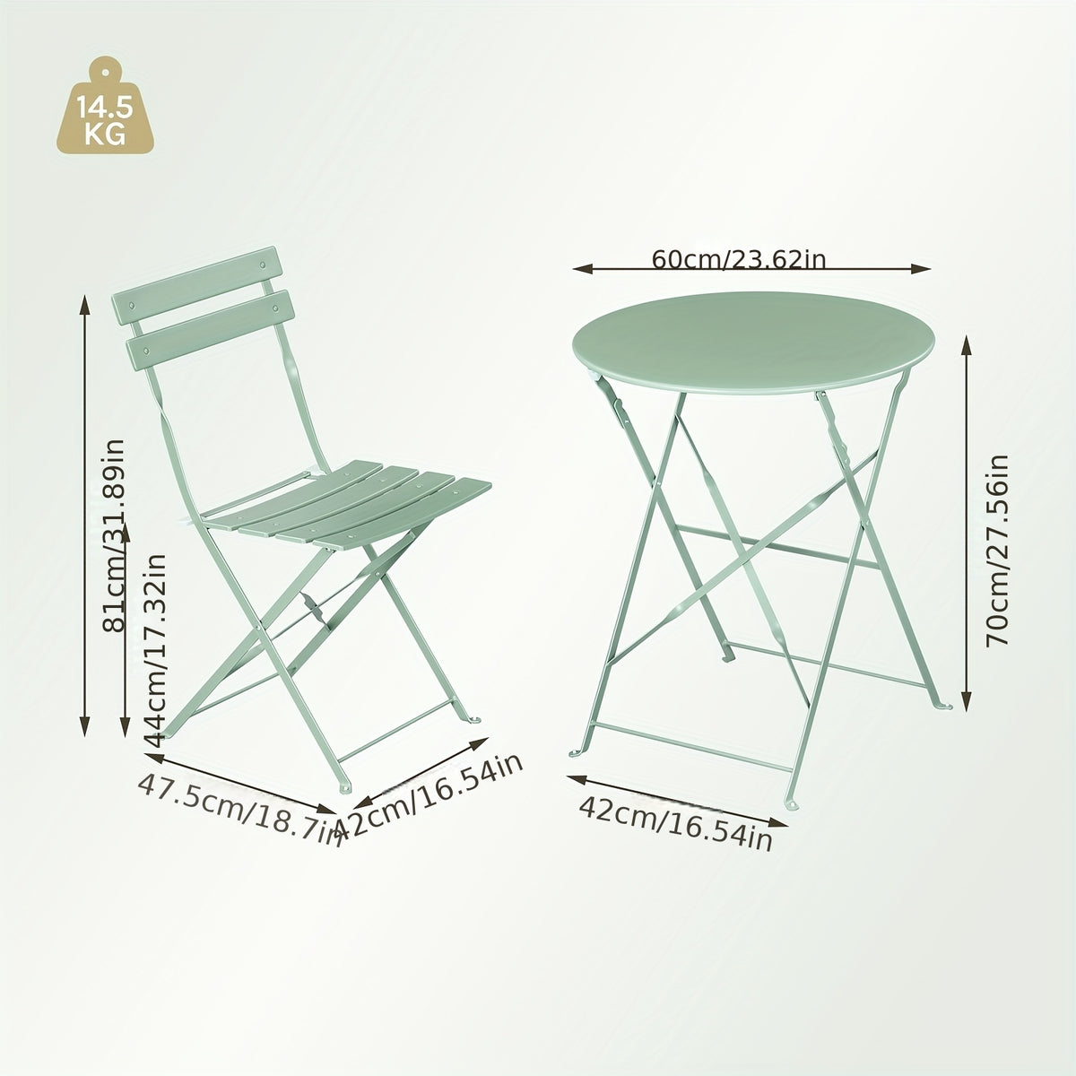 Set mobili da giardino, pieghevole per giardino e balcone – vista dettagliata 3