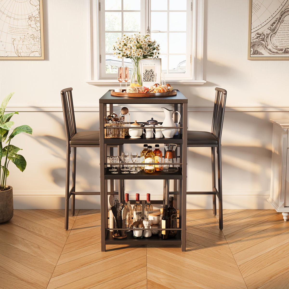 Set tavolo e sedie, 3 pezzi per zona giorno e uso quotidiano – vista dettagliata 7