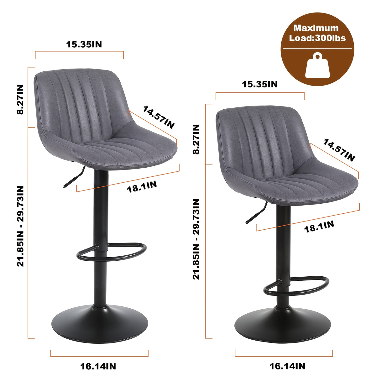 Sgabello da bar, 113.4 KG per zona giorno – vista dettagliata 4