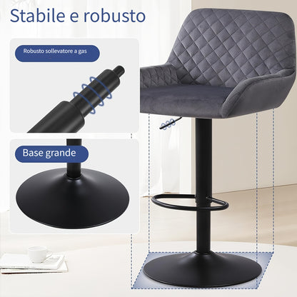 Sgabello da bar, Grigio Scuro per uso quotidiano – vista dettagliata 6