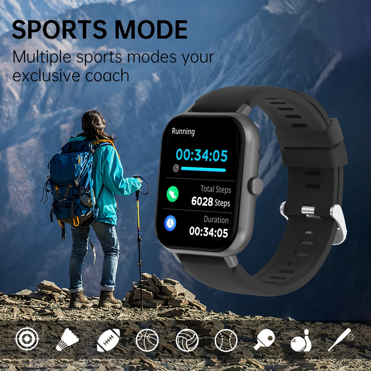 Smartwatch, ricaricabile per veicolo e viaggio – vista dettagliata 10