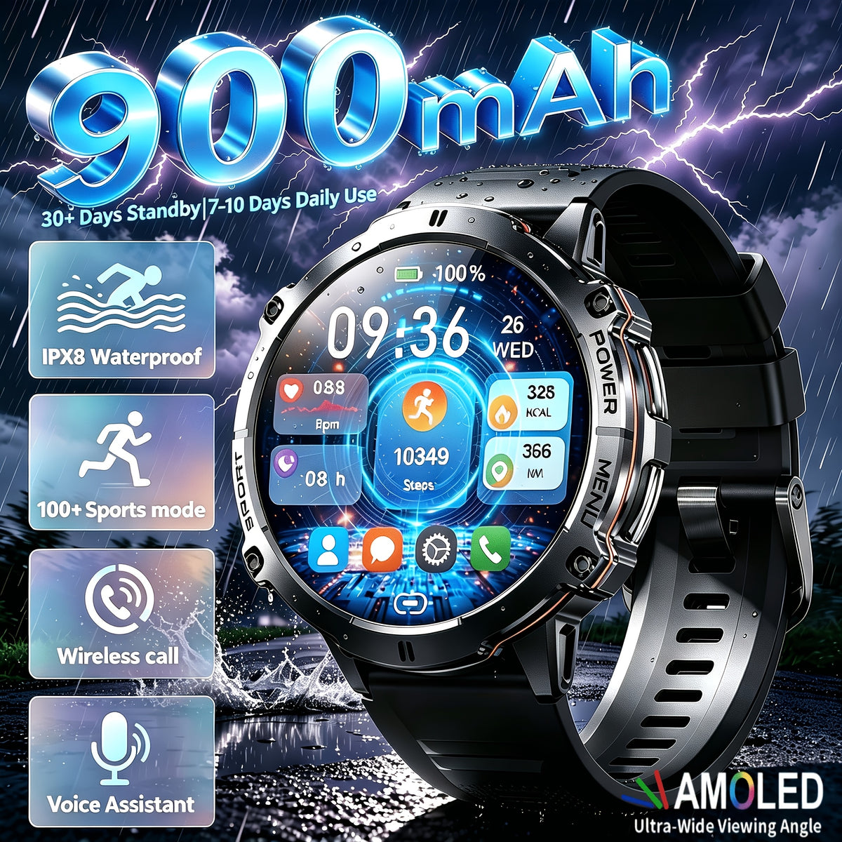 Smartwatch, silicone per iPhone e Android – vista principale
