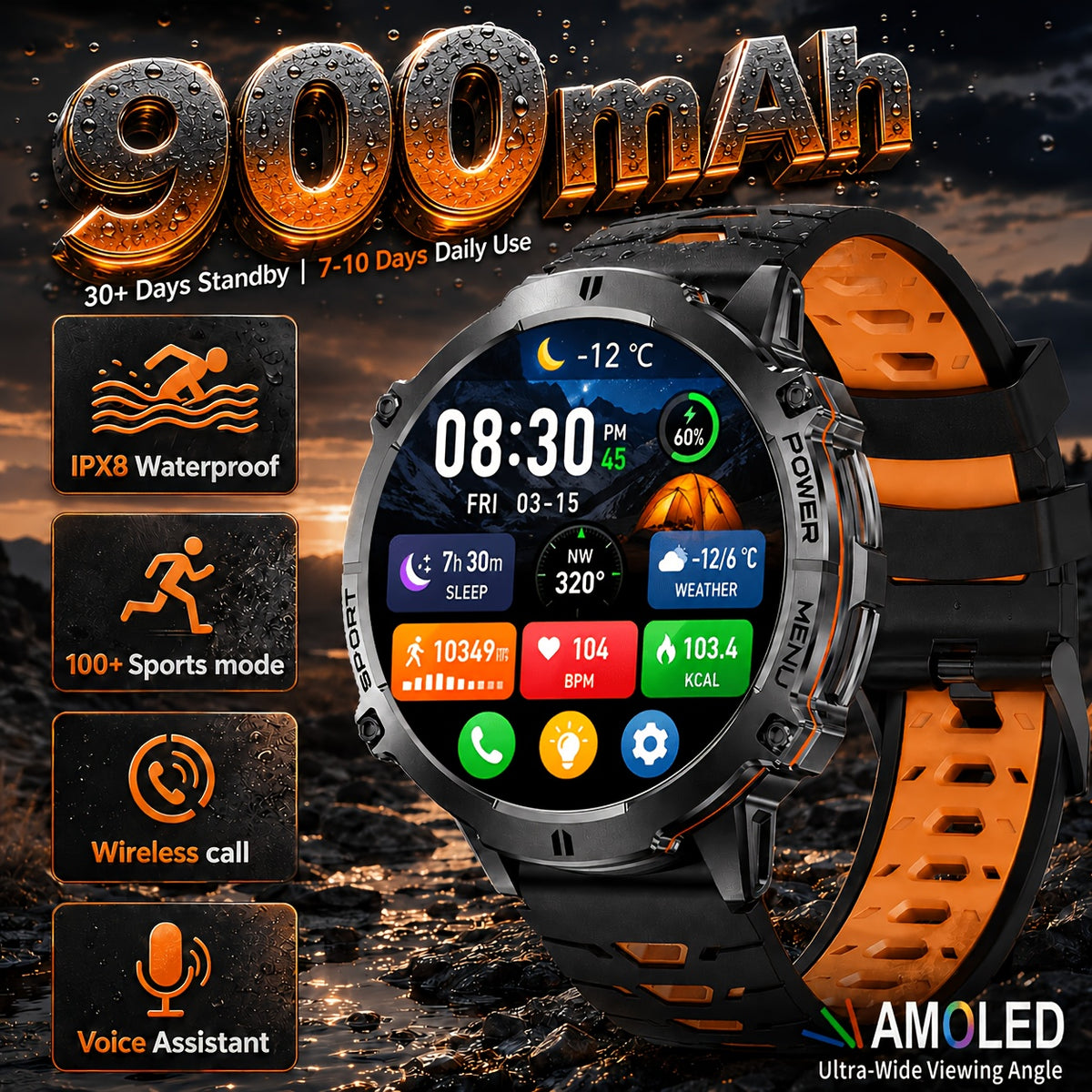 Smartwatch, silicone per iPhone e Android – vista dettagliata 2