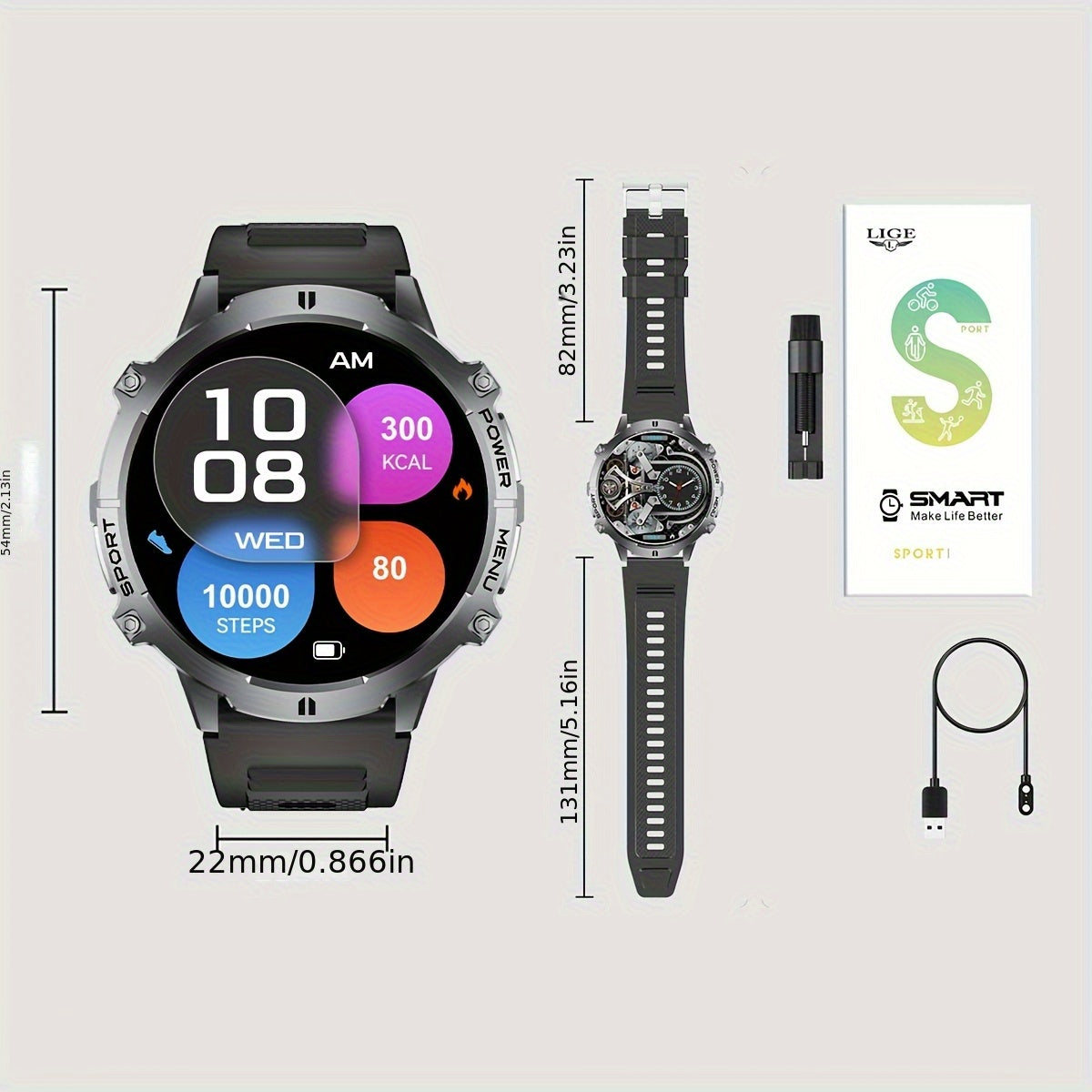 Smartwatch, silicone per iPhone e Android – vista dettagliata 4