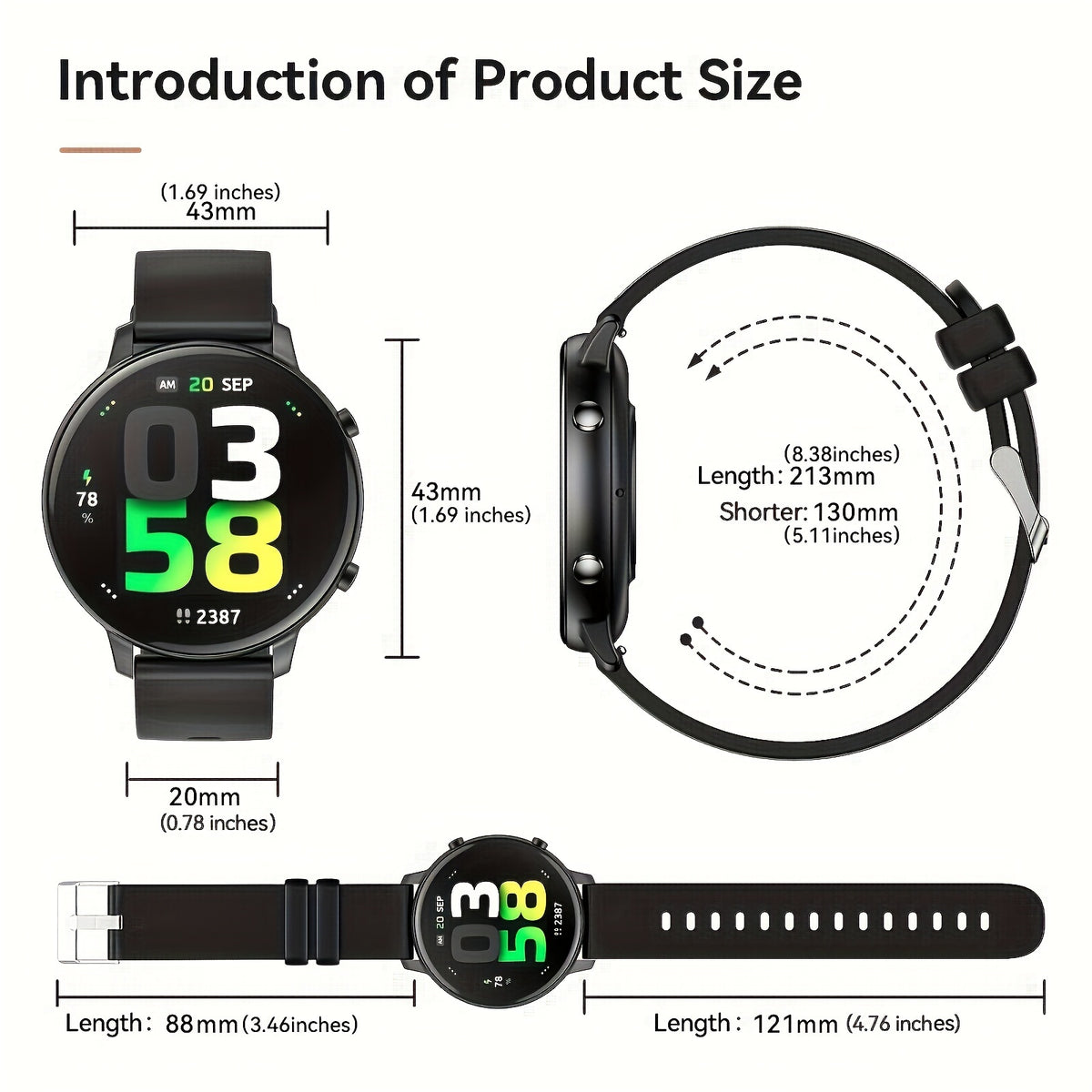 Smartwatch, wireless per Uomo e Donna – vista dettagliata 9