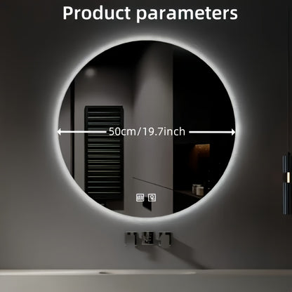 Specchio da bagno grande circolare retroilluminato, 50 CENTIMETRI * 50 CENTIMETRI per bagno e casa – vista dettagliata 5
