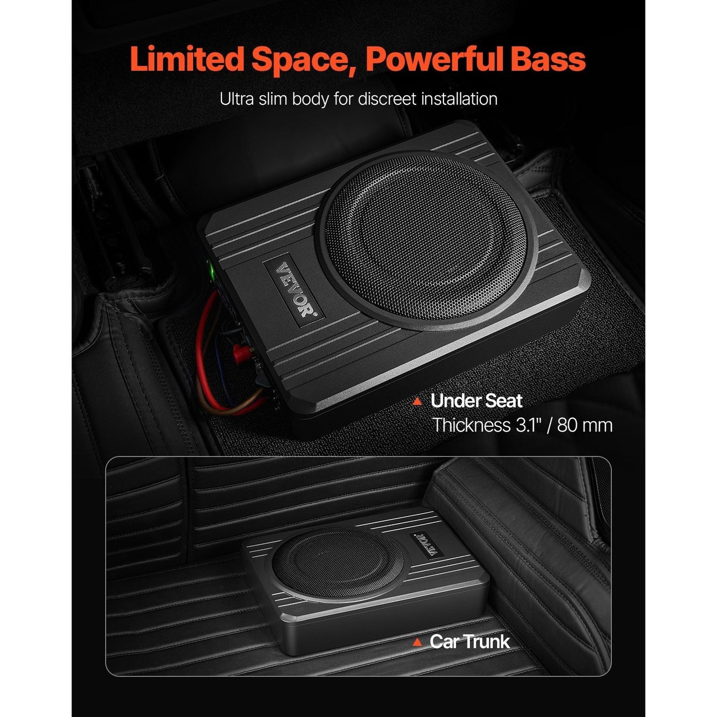 Subwoofer per auto, 400W per veicolo e viaggio – vista dettagliata 3