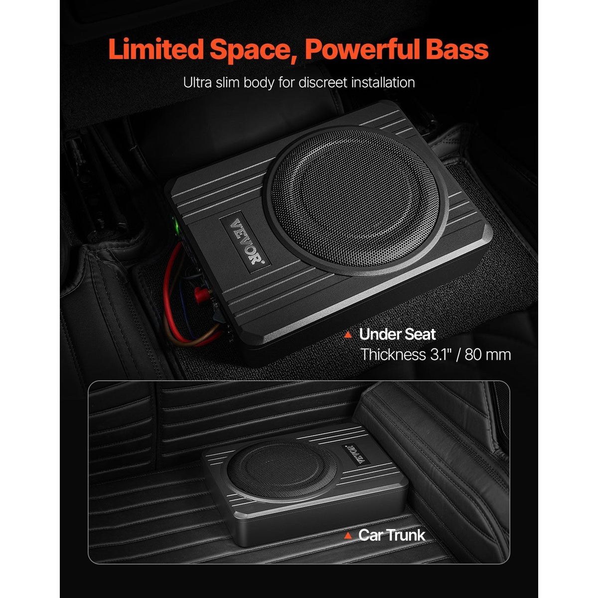Subwoofer per auto, 400W per veicolo e viaggio – vista dettagliata 3