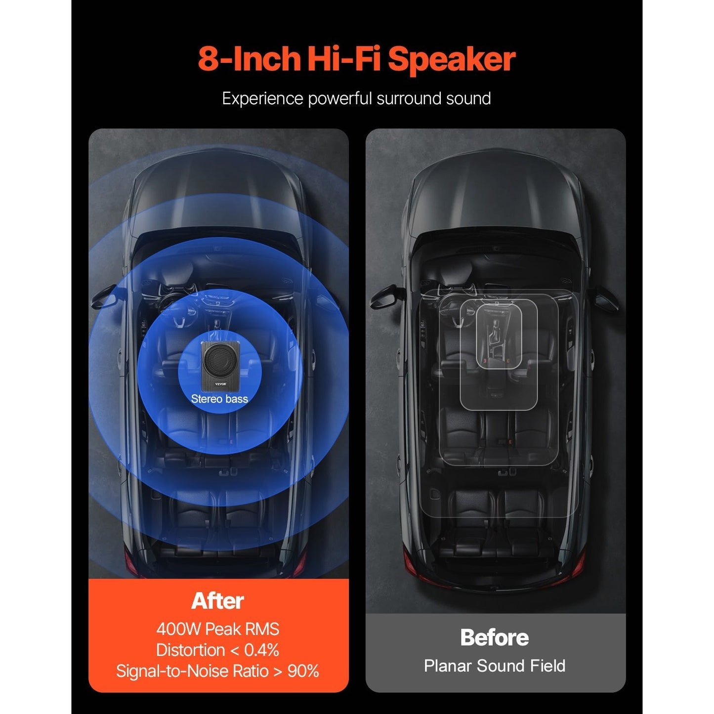 Subwoofer per auto, 400W per veicolo e viaggio – vista dettagliata 5