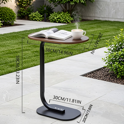 Tavolino da caffè da cortile, Nero-marrone+Nero per giardino – vista dettagliata 4