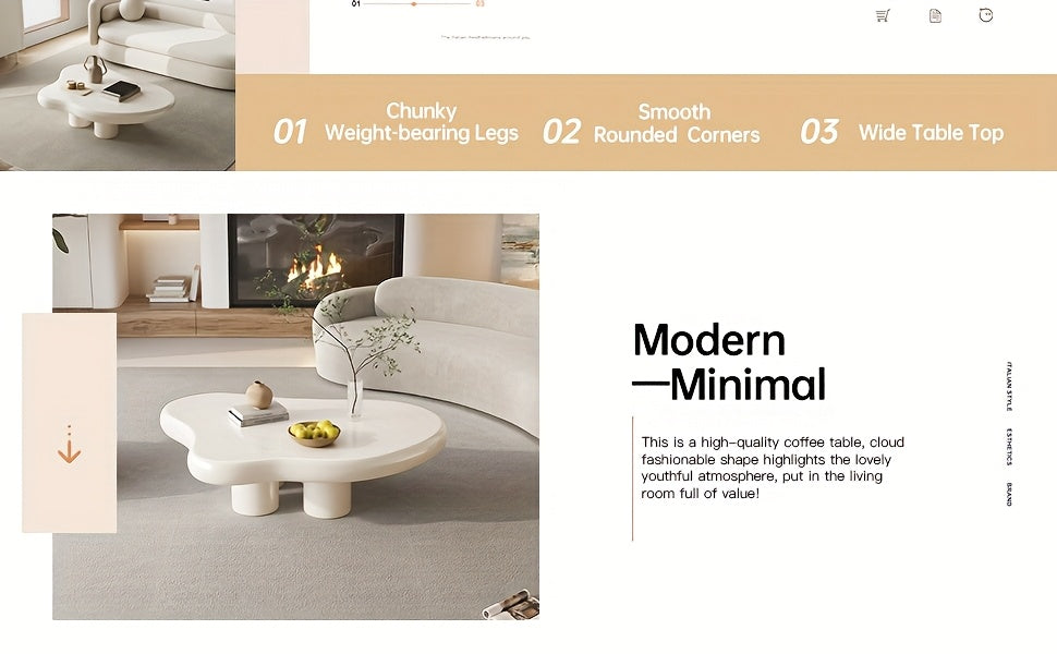 Tavolino da caffè irregolare, 90,98 centimetri per soggiorno – vista dettagliata 12