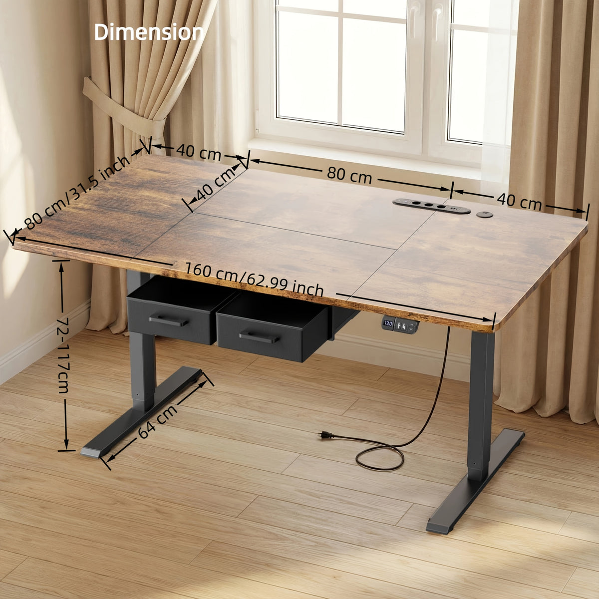 Tavolino da letto per laptop, Bianco 120 Cm per letto – vista dettagliata 6