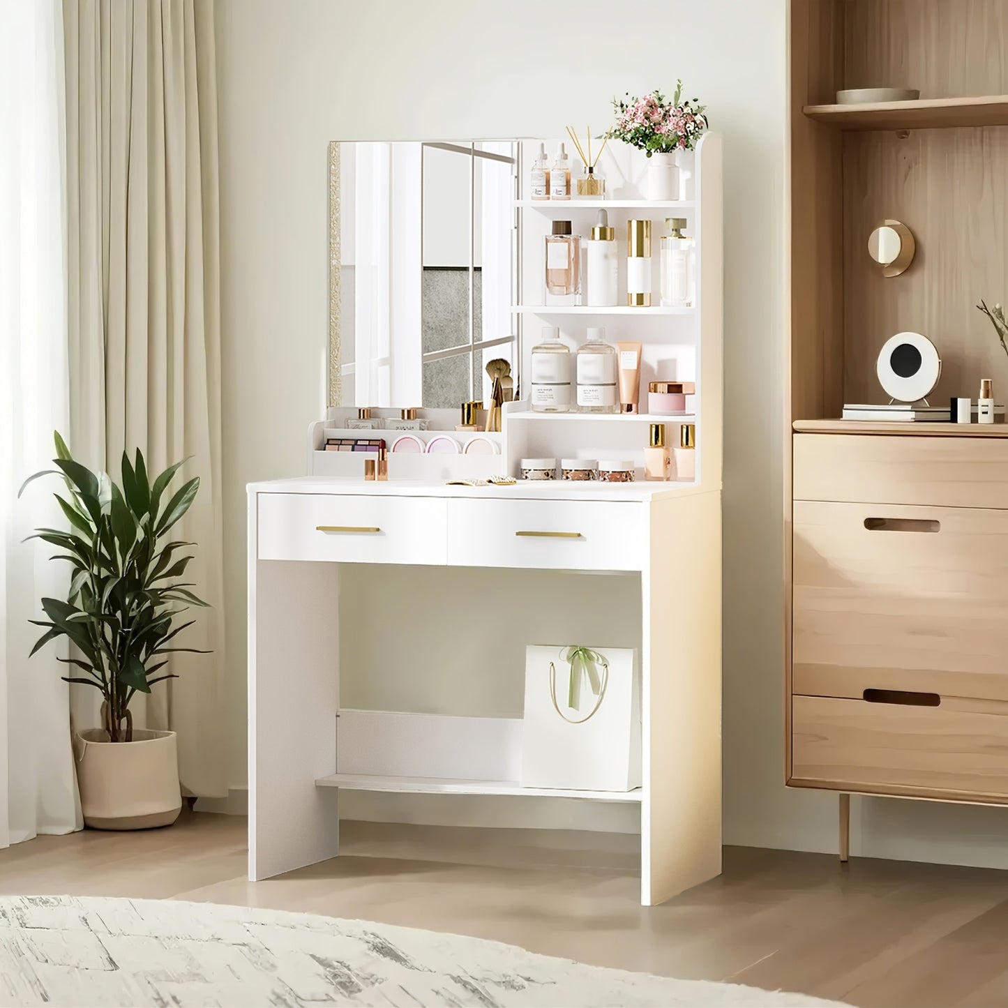 Tavolino da letto per laptop, bianco per divano e smart working – vista principale