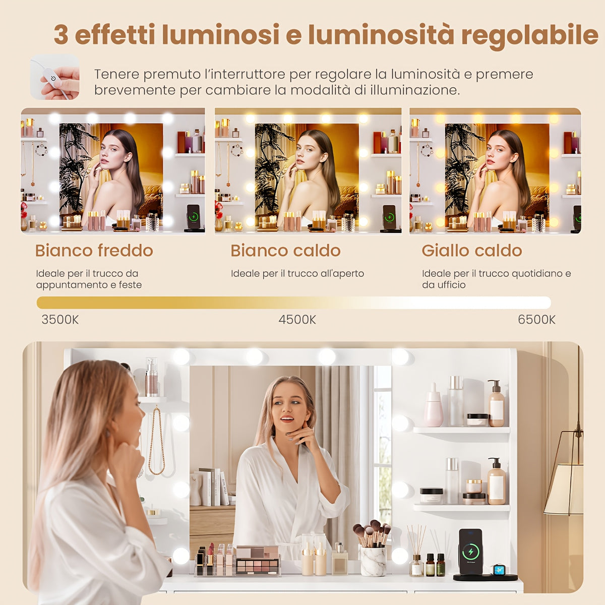 Tavolino da letto per laptop, Manico D'oro per letto e divano – vista dettagliata 6