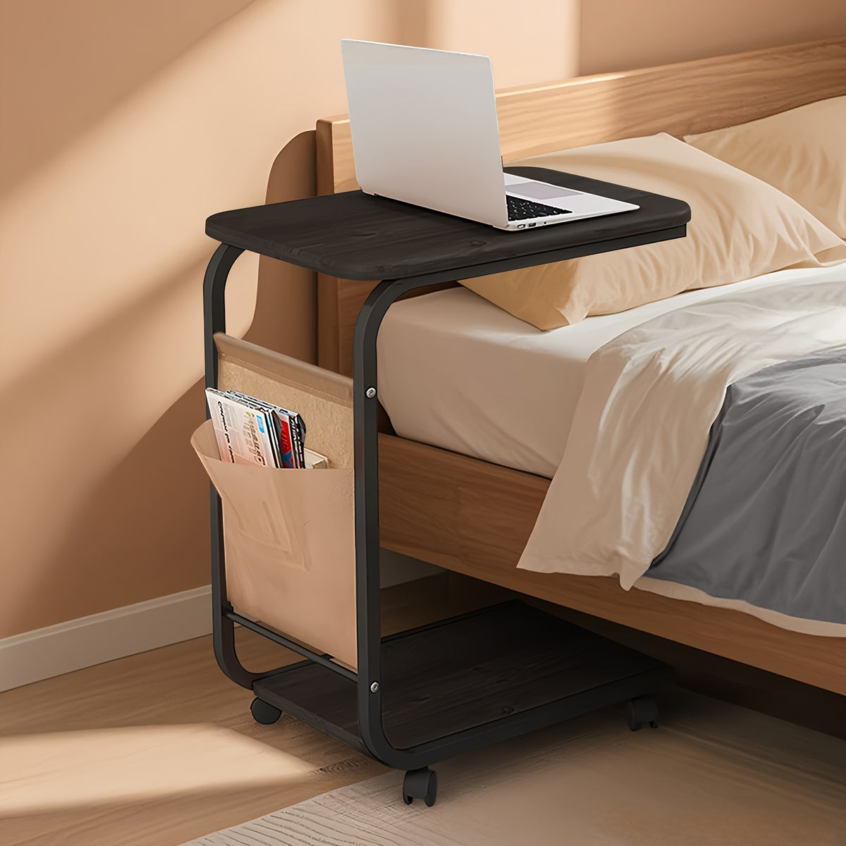 Tavolino da letto per laptop, Noce per divano e smart working – vista dettagliata 5