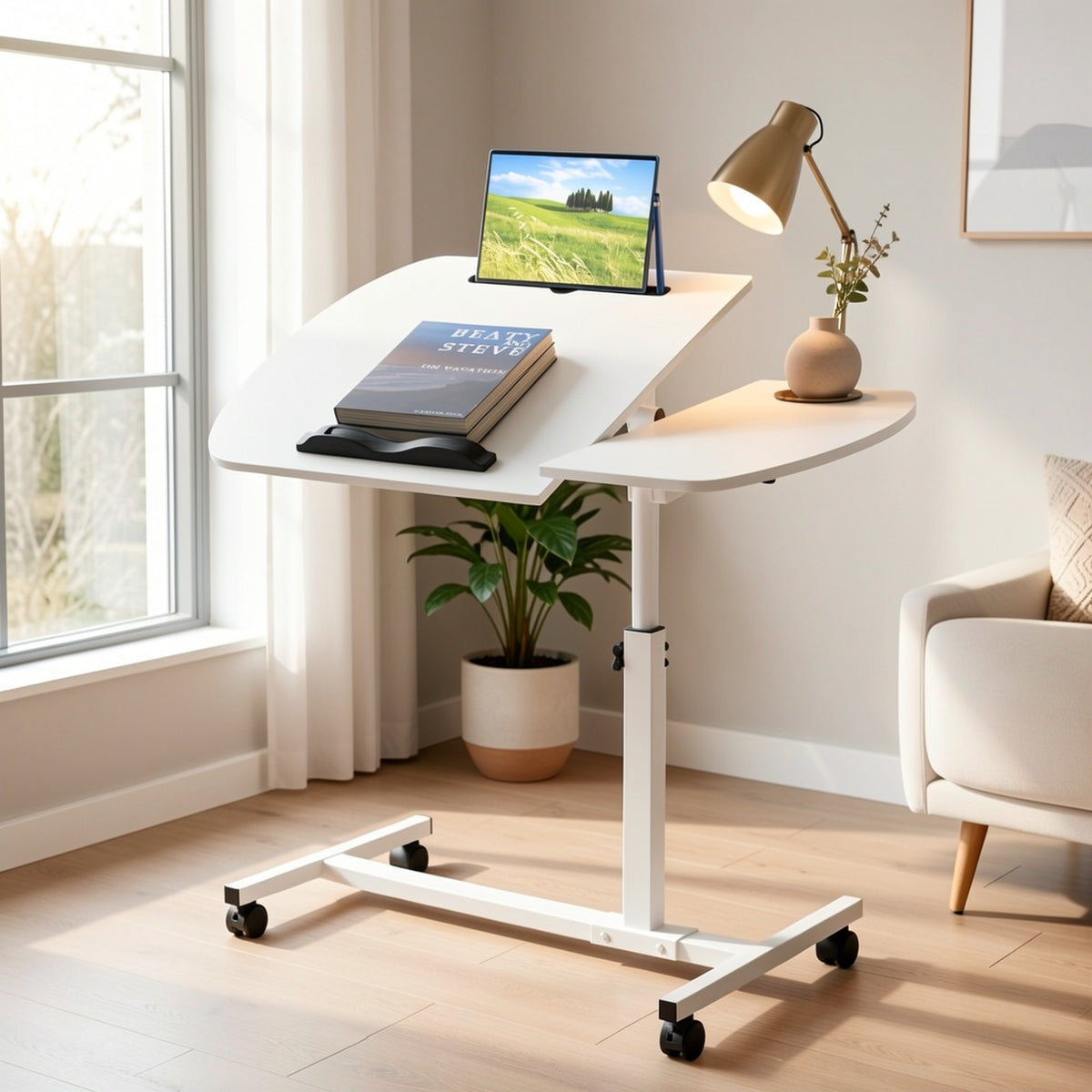 Tavolino da letto per laptop, regolabile per divano e letto – vista dettagliata 6