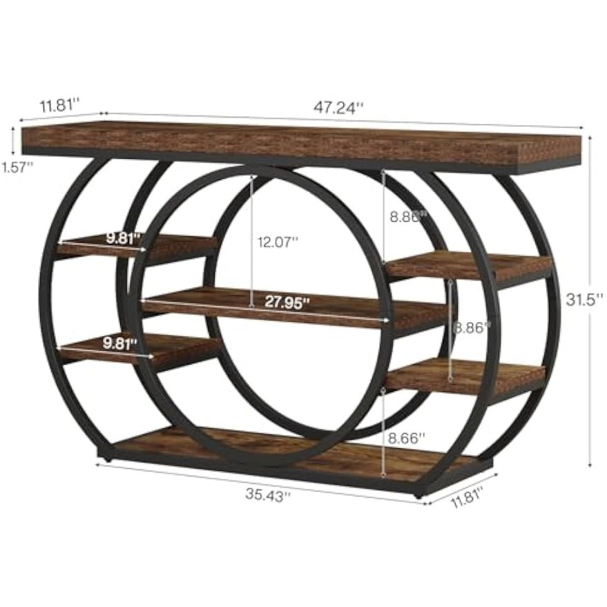 Tavolo Console Vintage, metallo per soggiorno e casa – vista dettagliata 2