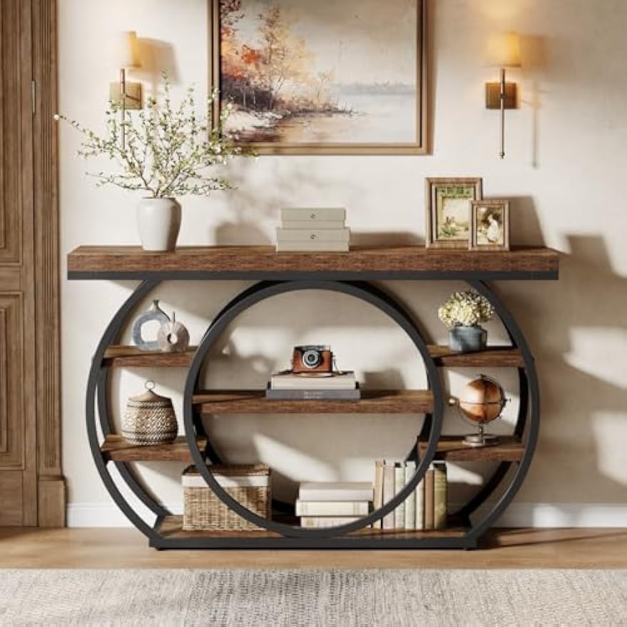 Tavolo Console Vintage, metallo per soggiorno e casa – vista dettagliata 3