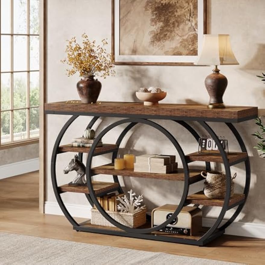Tavolo Console Vintage, metallo per soggiorno e casa – vista dettagliata 4
