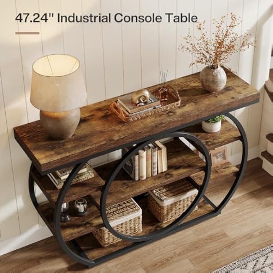 Tavolo Console Vintage, metallo per soggiorno e casa – vista dettagliata 9