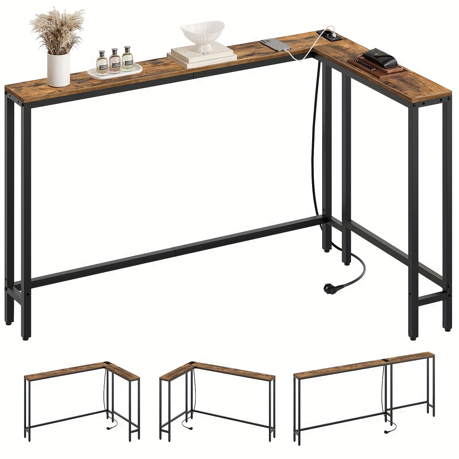 Tavolo consolle stretto, Marrone per corridoio – vista dettagliata 2