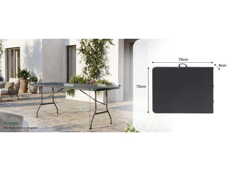 Tavolo da campeggio, pieghevole per balcone e giardino – vista dettagliata 13