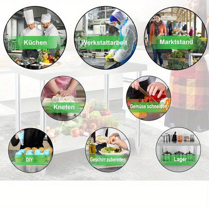 Tavolo da lavoro in acciaio inox, 250 kg per cucina e zona pranzo – vista dettagliata 4