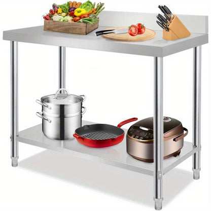 Tavolo da lavoro in acciaio inox, 250 kg per cucina e zona pranzo – vista dettagliata 5