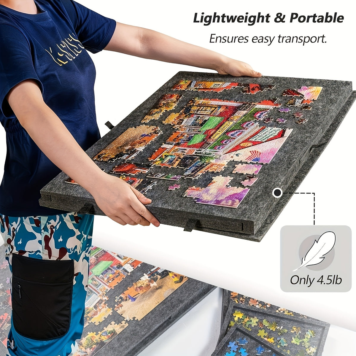 Tavolo per puzzle, 1pz. +6 Cassetti +2 Scatola di immagazzinaggio per progetti creativi – vista dettagliata 5