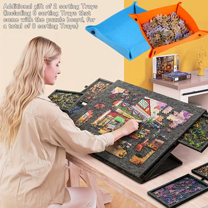Tavolo per puzzle, 1pz. +6 Cassetti +2 Scatola di immagazzinaggio per progetti creativi – vista dettagliata 11