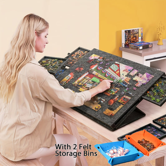 Tavolo per puzzle, 1pz. +6 Cassetti +2 Scatola di immagazzinaggio per progetti creativi e hobby – vista principale