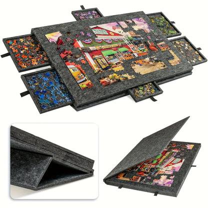 Tavolo per puzzle, 1pz. +6 Cassetti +2 Scatola di immagazzinaggio per progetti creativi e hobby – vista dettagliata 6
