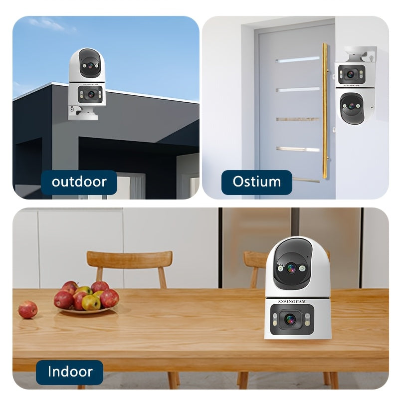 Telecamera di sorveglianza, Telecamera IP Wireless a Doppia Lente per viaggio – vista dettagliata 6