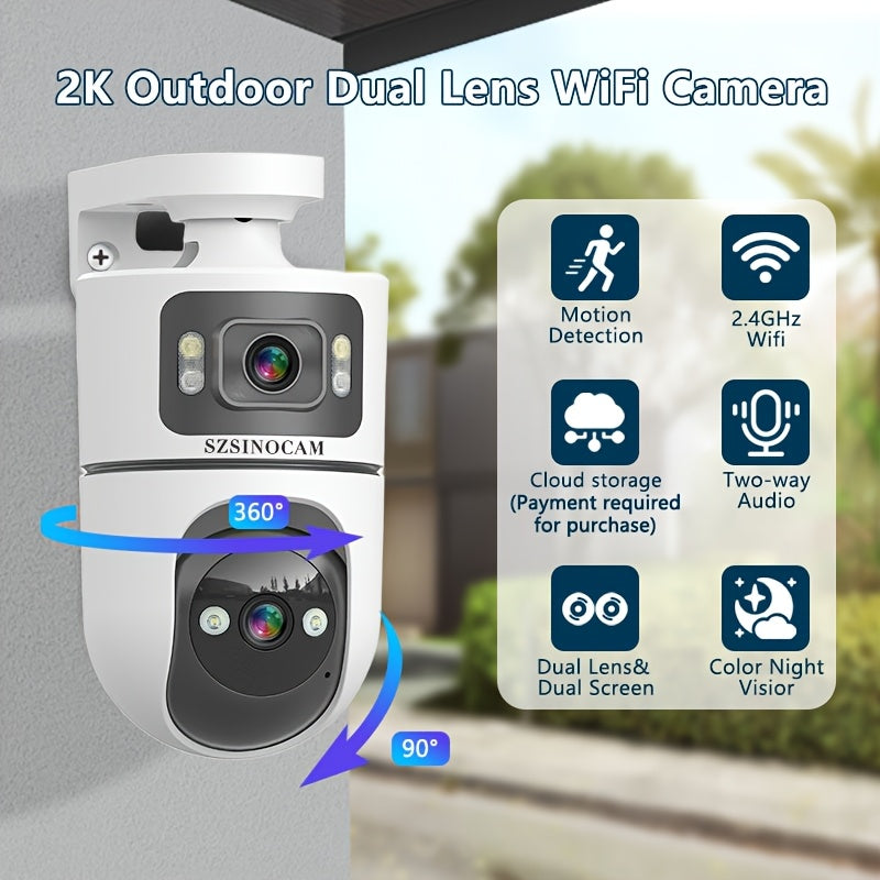 Telecamera di sorveglianza, Telecamera IP Wireless a Doppia Lente per viaggio – vista dettagliata 7