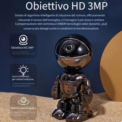 Telecamera di sorveglianza, Telecamera Robot Smartphone HD 3MP per viaggio e camera da letto – vista dettagliata 2