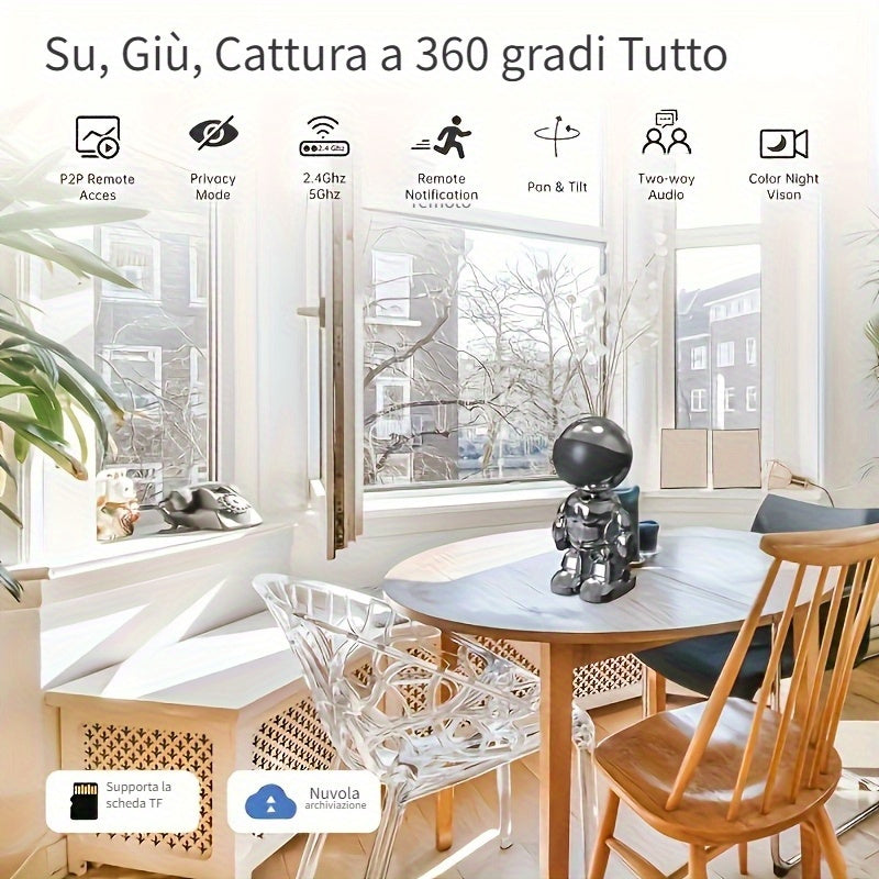Telecamera di sorveglianza, Telecamera Robot Smartphone HD 3MP per viaggio e camera da letto – vista dettagliata 7