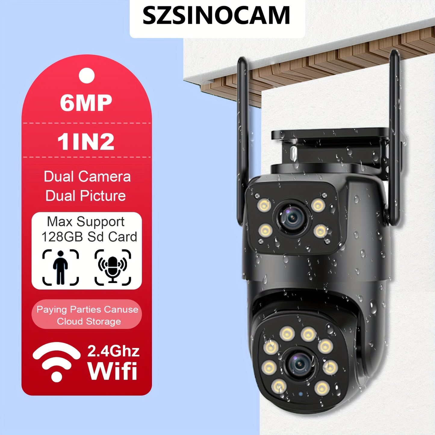 Telecamera di sorveglianza, wireless per casa – vista principale