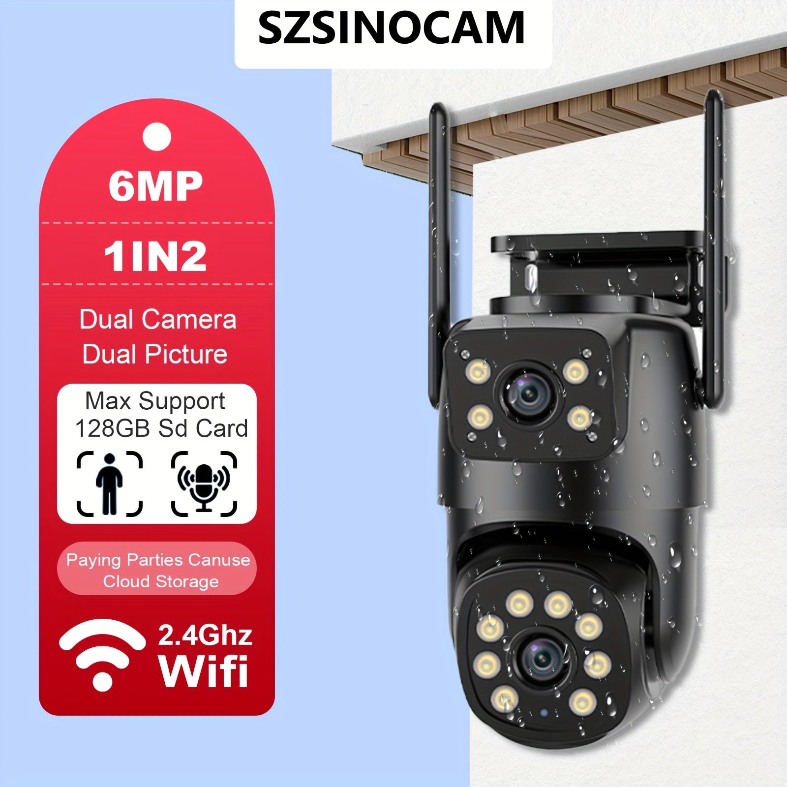 Telecamera di sorveglianza, wireless per casa – vista principale