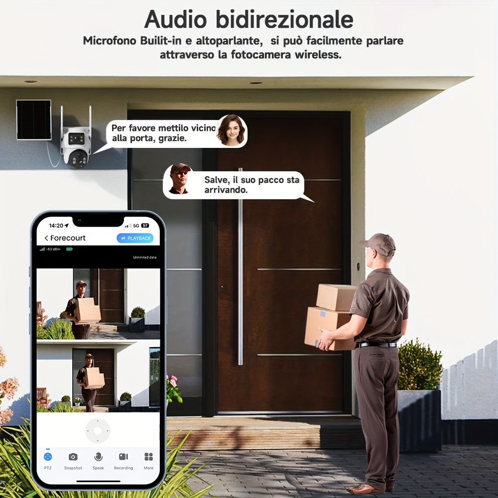 Telecamera esterna, rotazione 360° per sistema di sorveglianza aziendale e casa – vista dettagliata 8