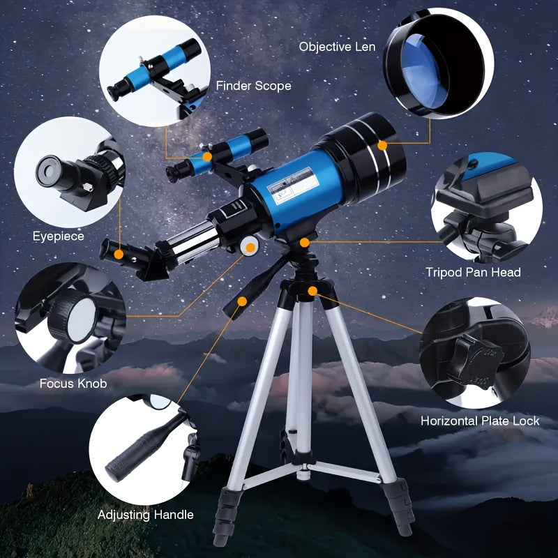 Telescopio astronomico, Blu per viaggio e campeggio – vista dettagliata 3