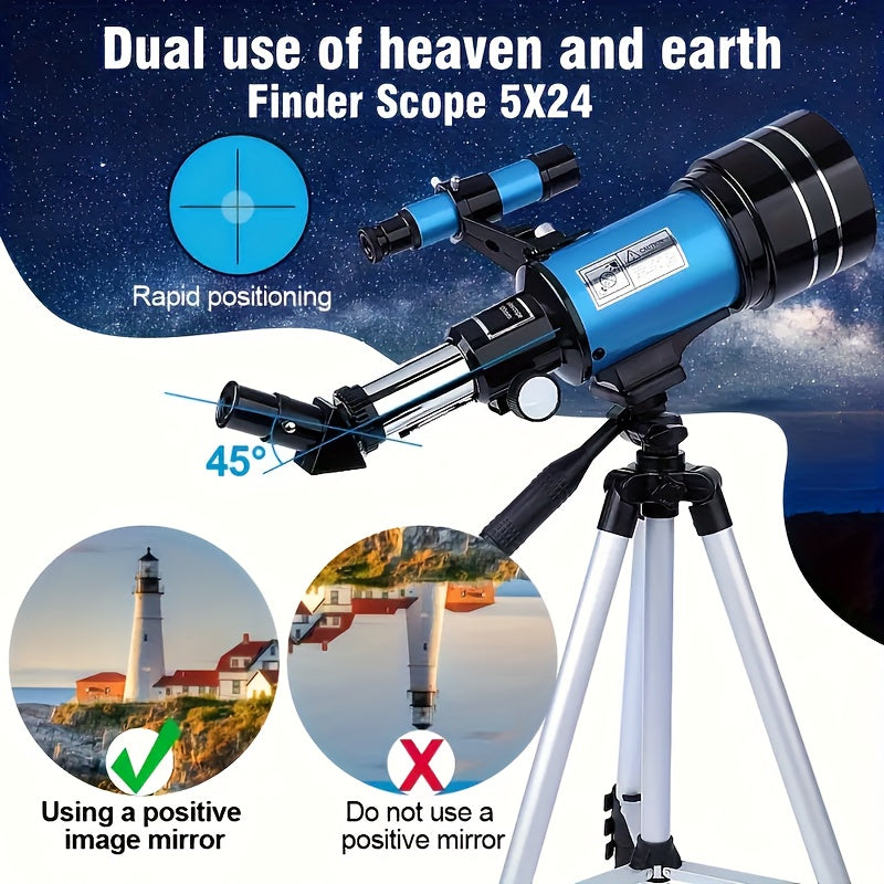 Telescopio astronomico, Blu per viaggio e campeggio – vista dettagliata 6