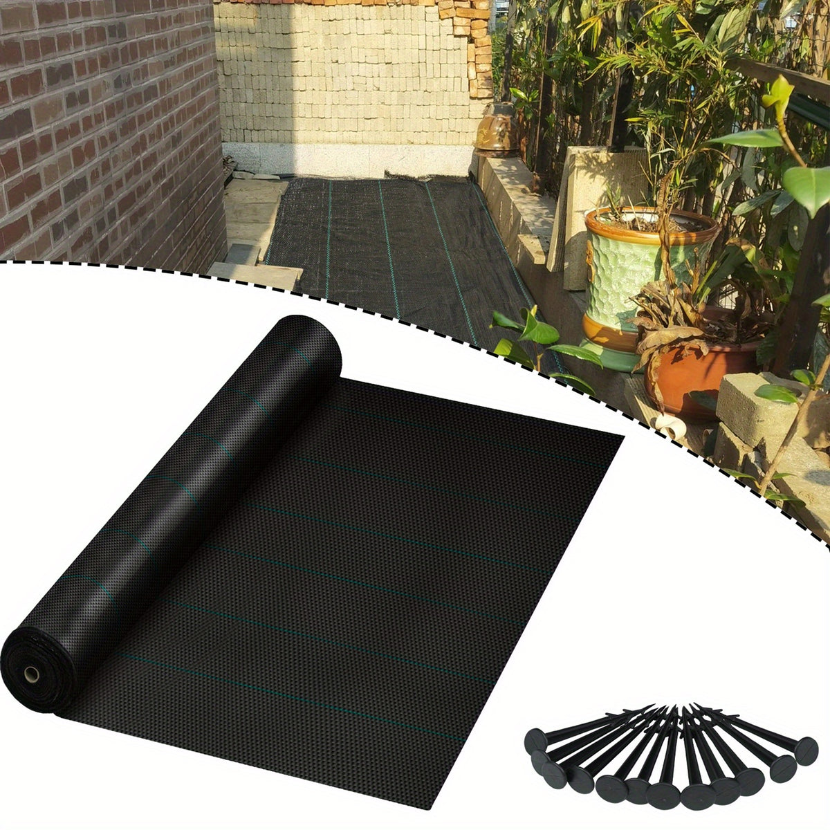 Telo antierba robusto, 100G per giardino e terrazza – vista principale