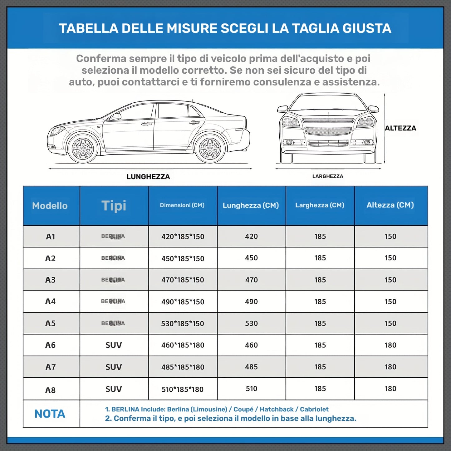 Telo Copriauto Antigrandine, Coupé hatchback di classe A2 (420-450 cm) per officina e fai da te – vista dettagliata 2