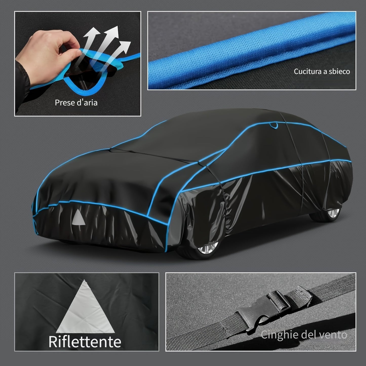 Telo Copriauto Antigrandine, Coupé hatchback di classe A2 (420-450 cm) per officina e fai da te – vista dettagliata 6